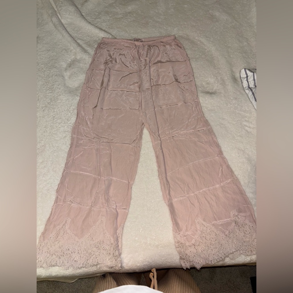 Victoria's Secret Silky Lace Trim Pants